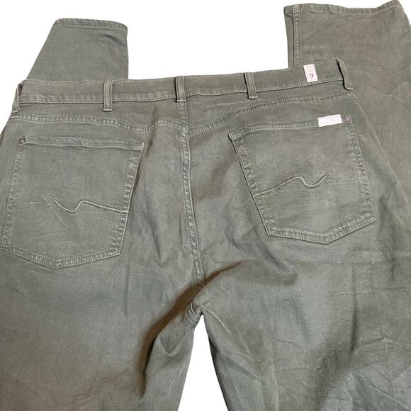 7 For All Mankind Men's Slimmy Stretch Jeans, Olive Green, Size 40 - Picture 4 of 6
